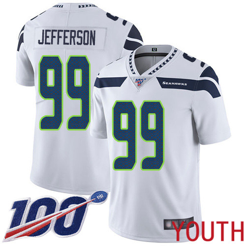 Seattle Seahawks Limited White Youth Quinton Jefferson Road Jersey NFL Football #99 100th Season Vapor Untouchable->women nfl jersey->Women Jersey